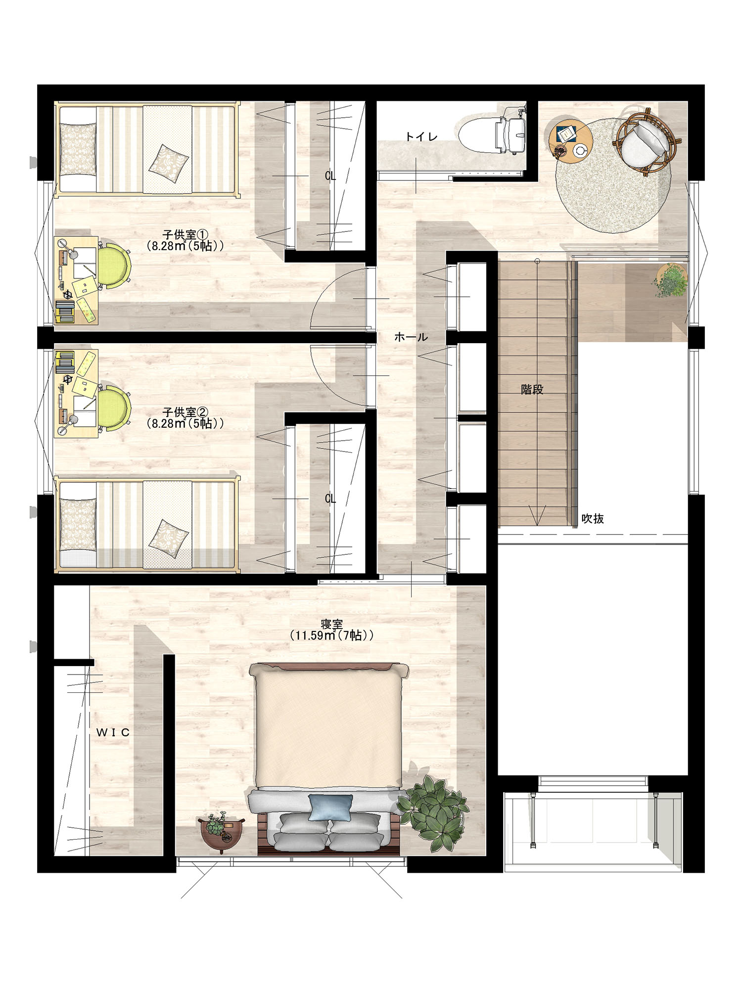 S CUBO西美薗モデルハウス 2階平面図