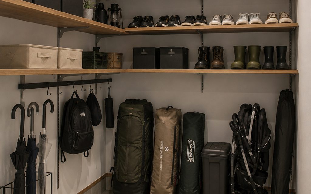 ファミクロ中心のS CUBO平屋　室内　土間収納などたっぷり収納を確保